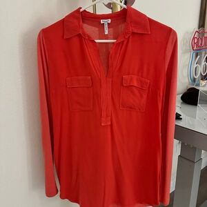 Women's Red Long Sleeve Blouse